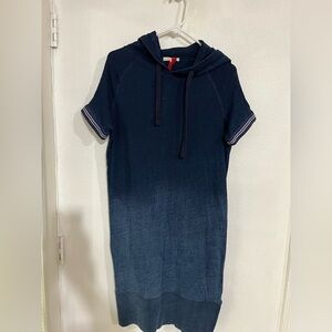 Standards & practices blue hoodie, dress short sleeve beachy resort summer  L